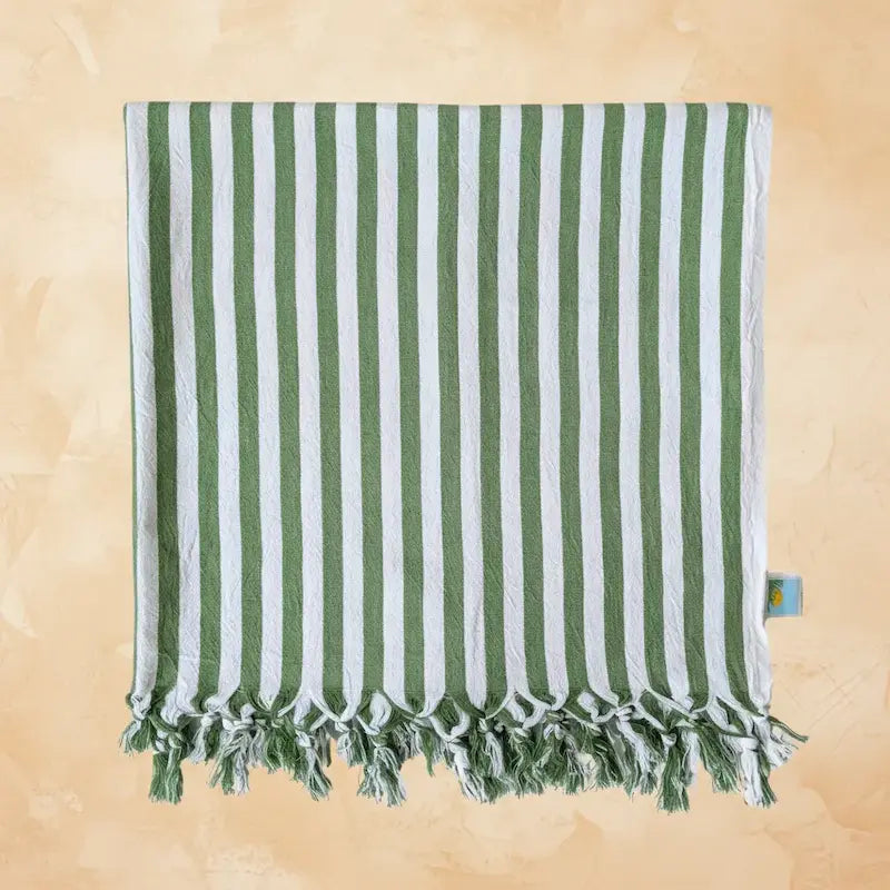 Turkish Towel, Zebra Green