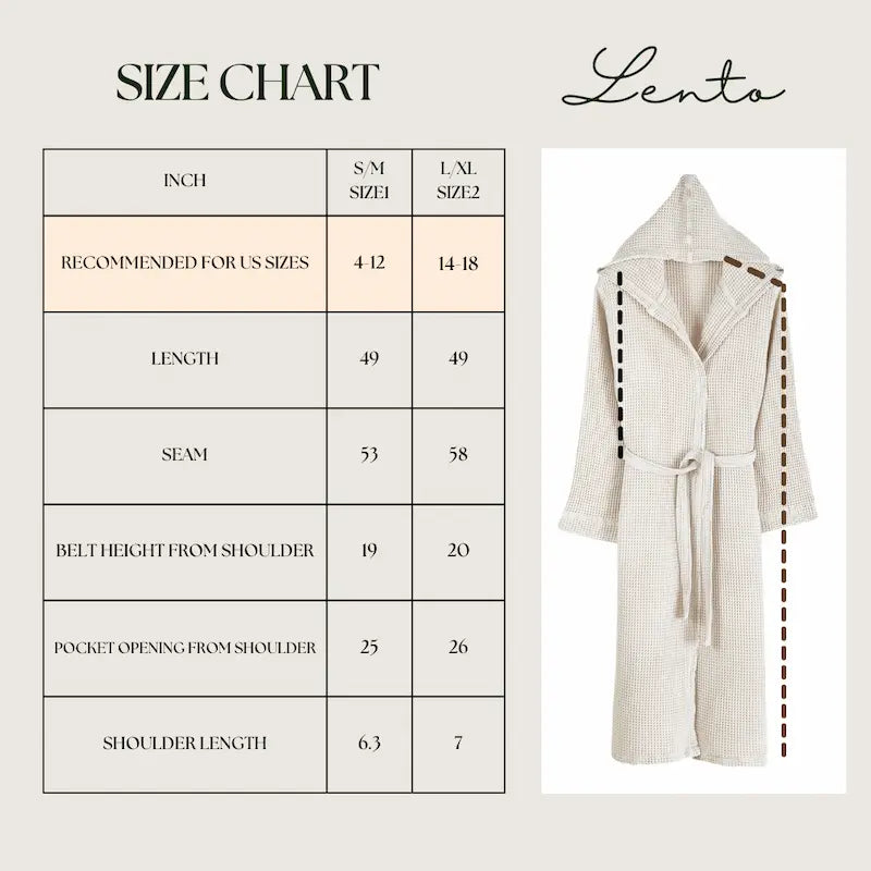 Waffle Bathrobe with Hood, Lento
