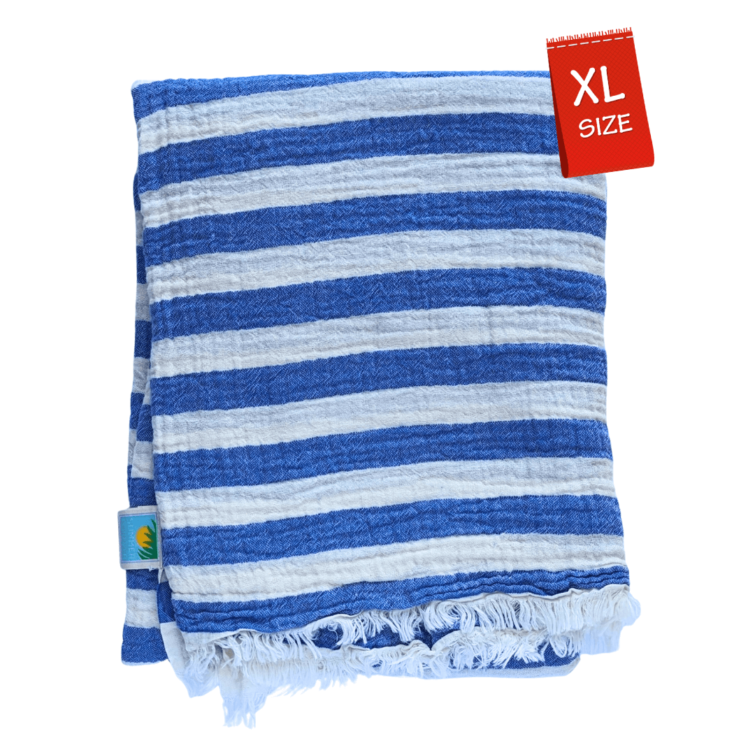 Turkish Beach Towel XL, Oversized Muslin 100% Cotton 100x200cm, Stripe