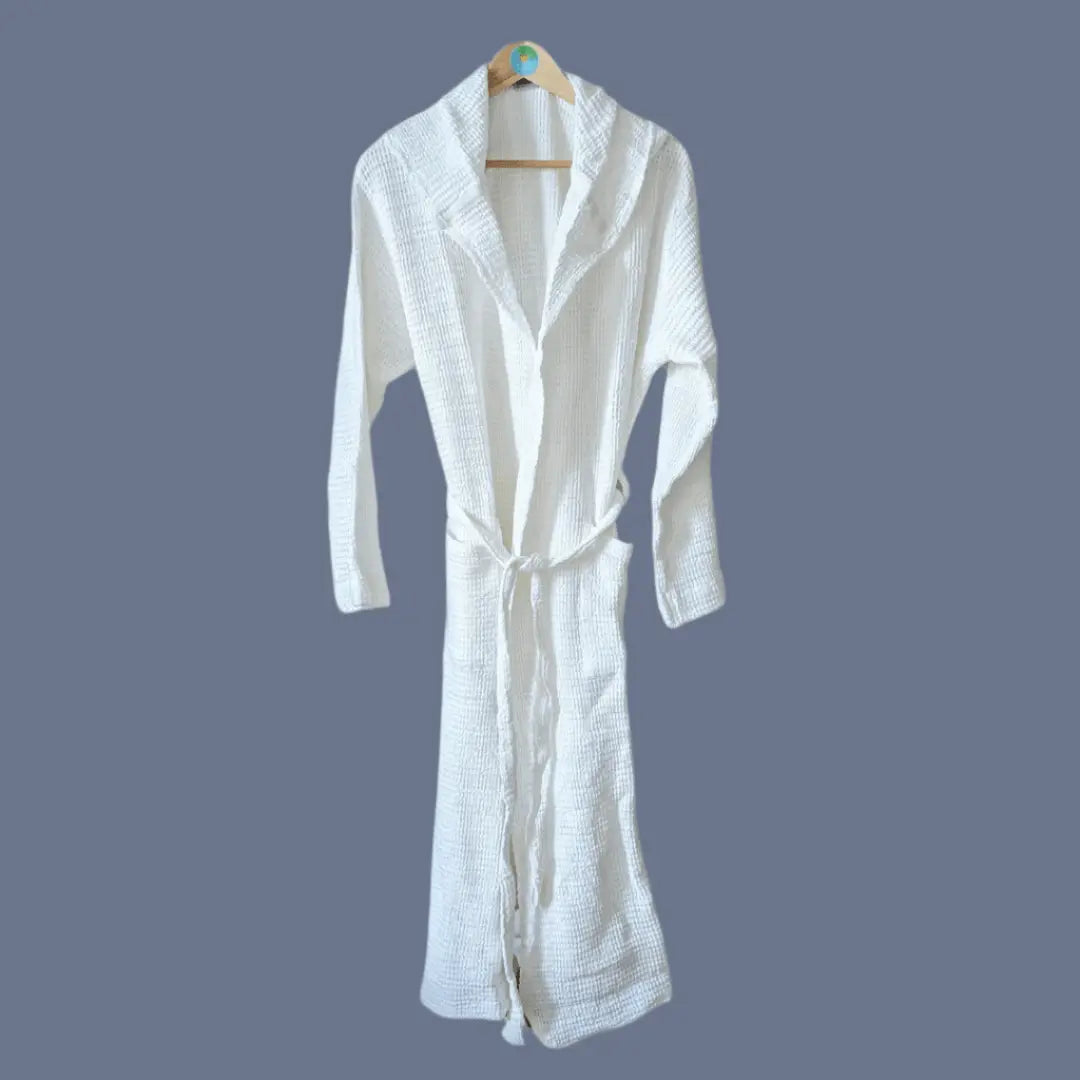 Waffle Bathrobe with Hood, Bohem