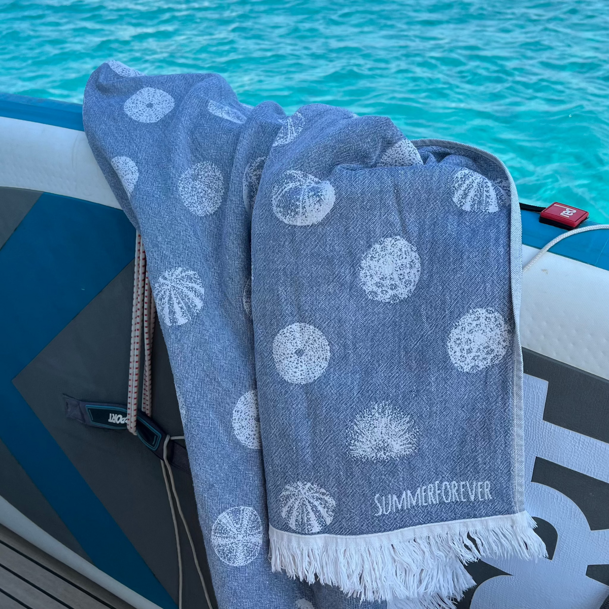 Turkish Beach Towel 240gsm Reversible, Sea Urchin Navy