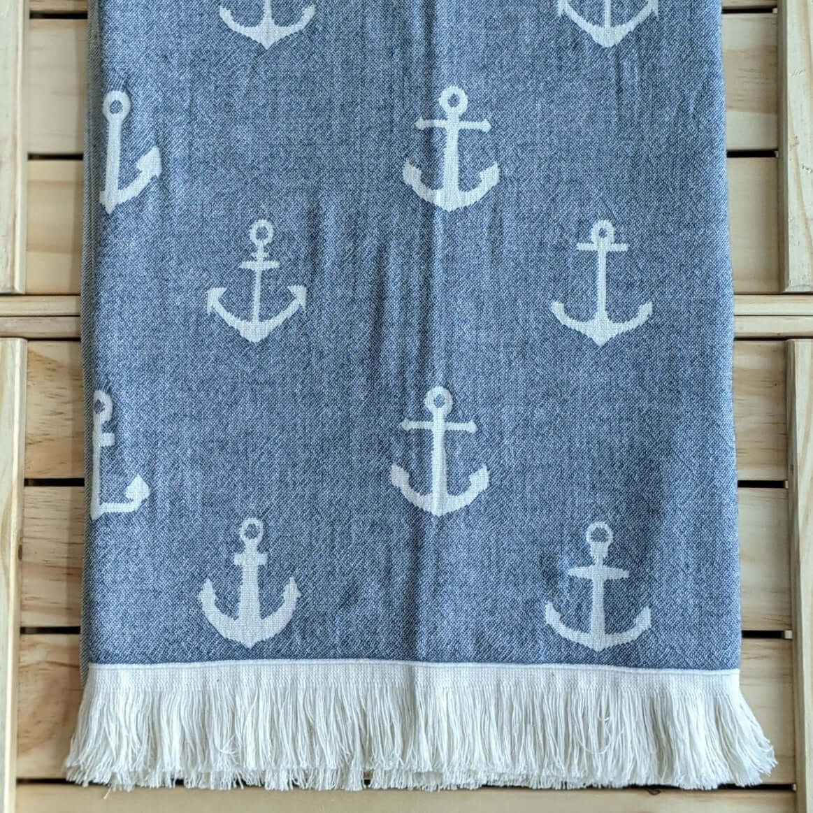 Navy on sale patterned towels