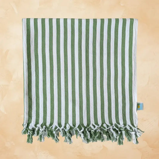 Turkish Towel, Zebra Green