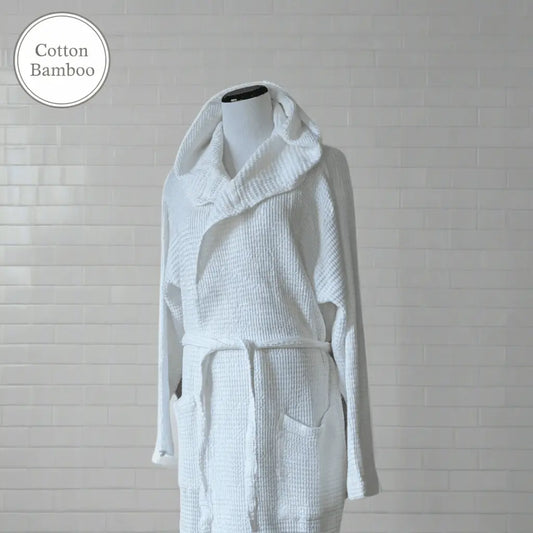 Waffle Bathrobe with Hood, Bohem