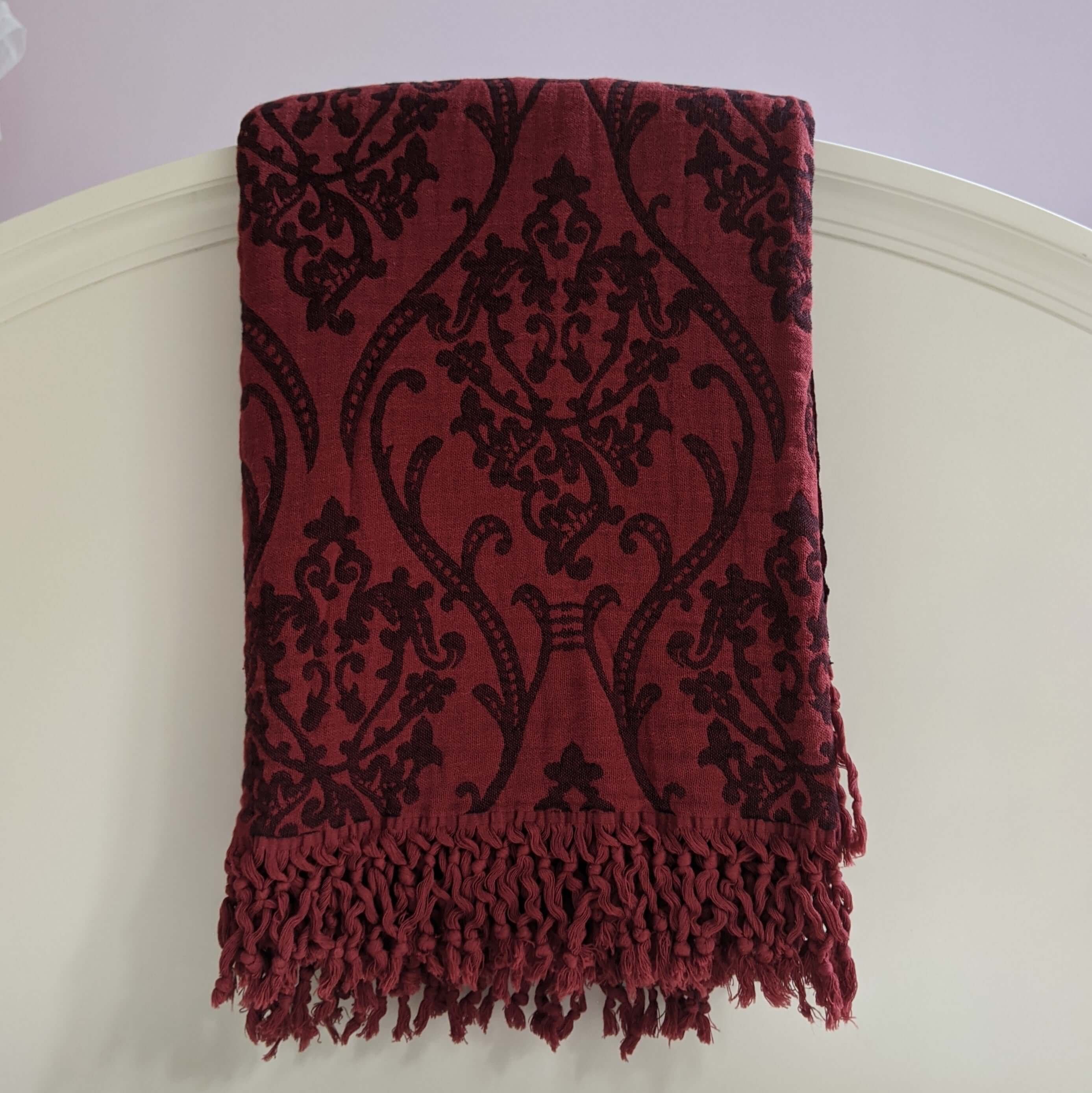 Burgundy store throw blanket